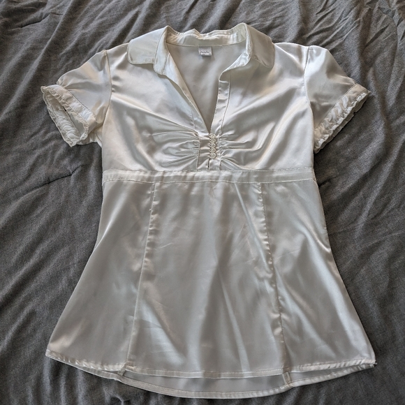 Camaieu Tops - French Camaieu off white Satin shirt SMALL